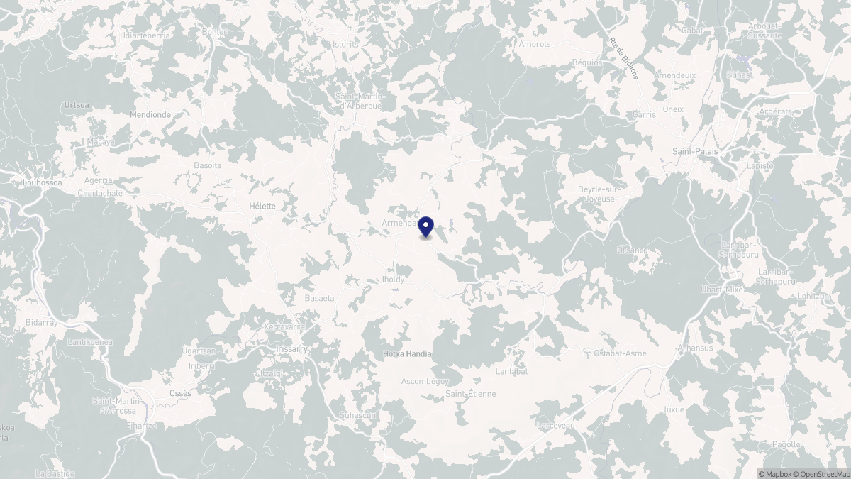 Aperçu cartographique de Armendarits, centré sur la commune