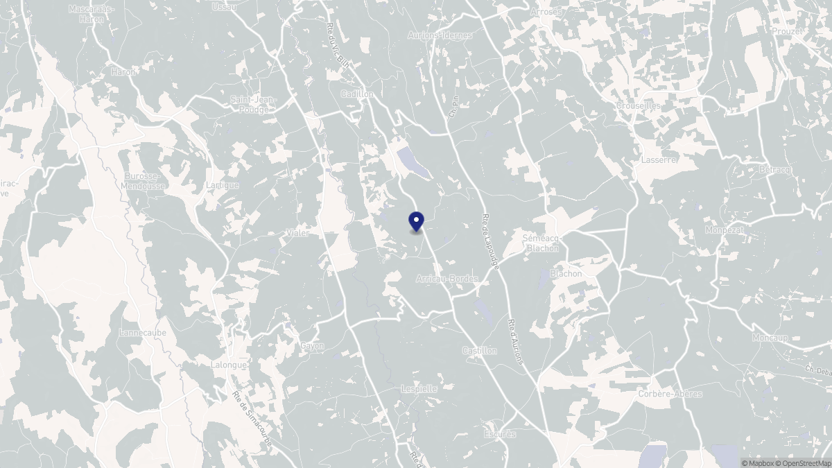Aperçu cartographique de Arricau-Bordes, centré sur la commune