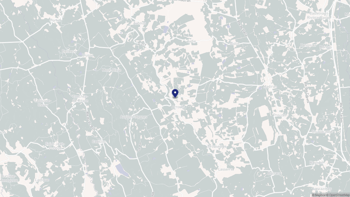 Aperçu cartographique de Arrosès, centré sur la commune
