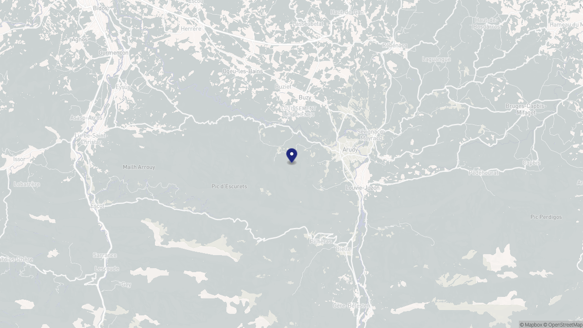 Aperçu cartographique de Arudy, centré sur la commune