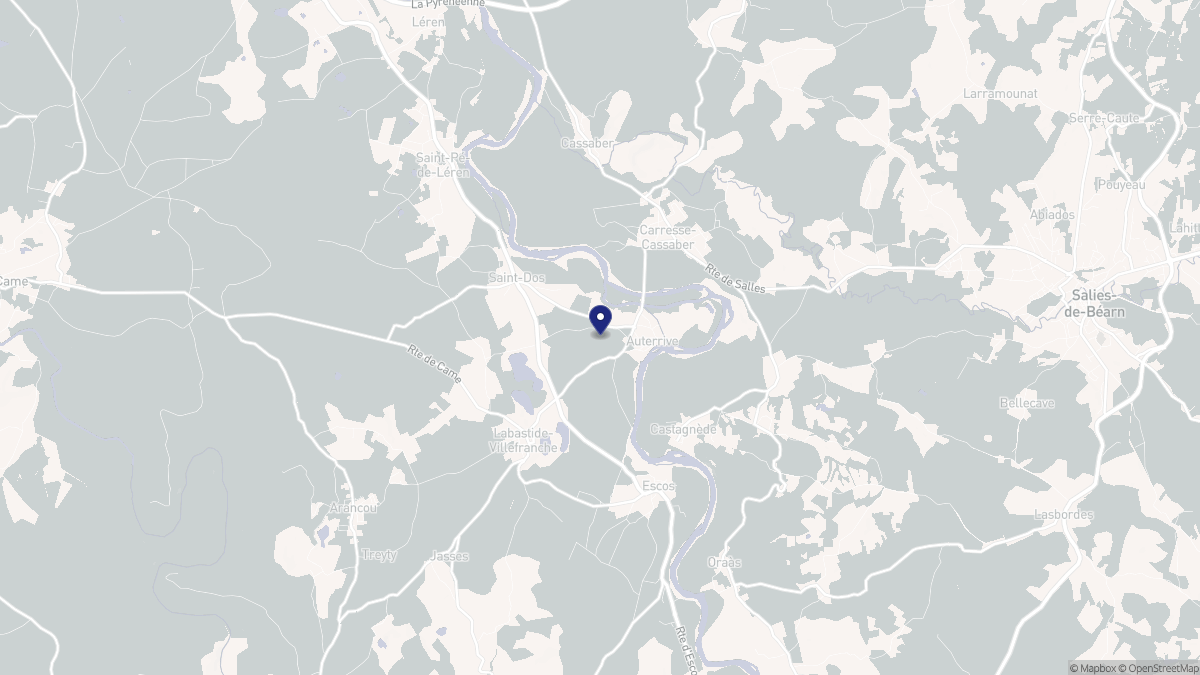 Aperçu cartographique de Auterrive, centré sur la commune