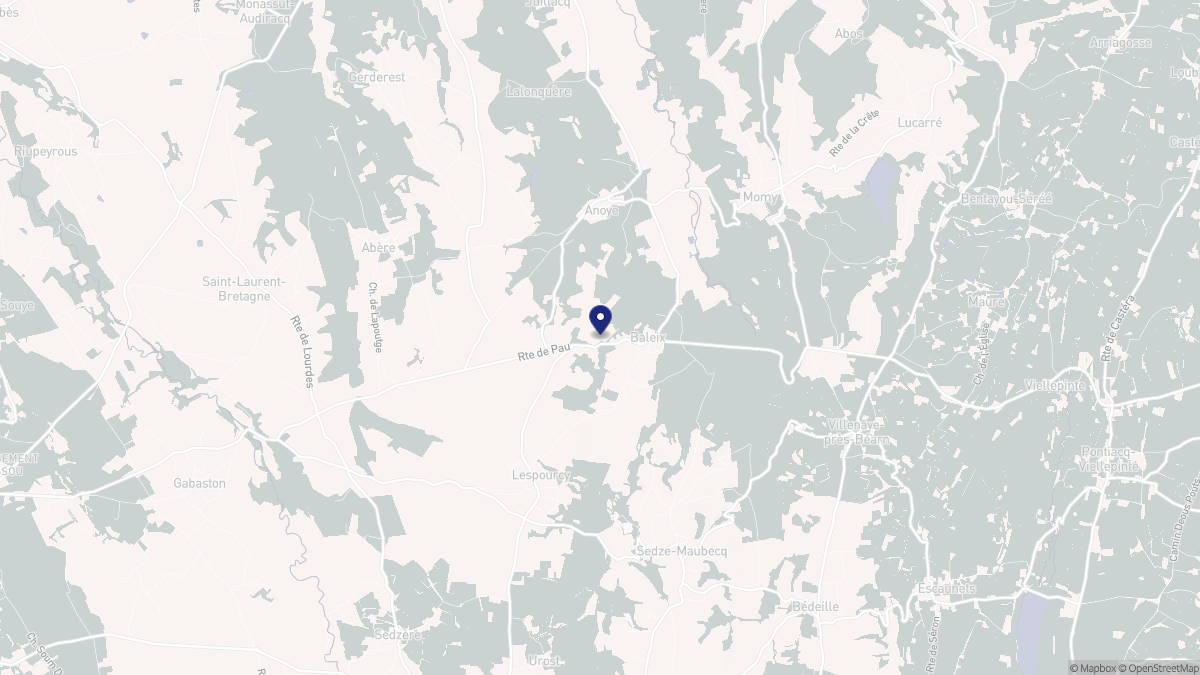 Aperçu cartographique de Baleix, centré sur la commune