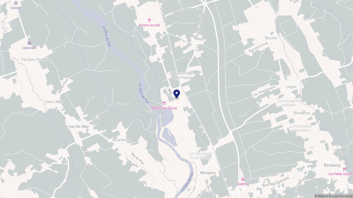 Aperçu cartographique de Baudreix, centré sur la commune