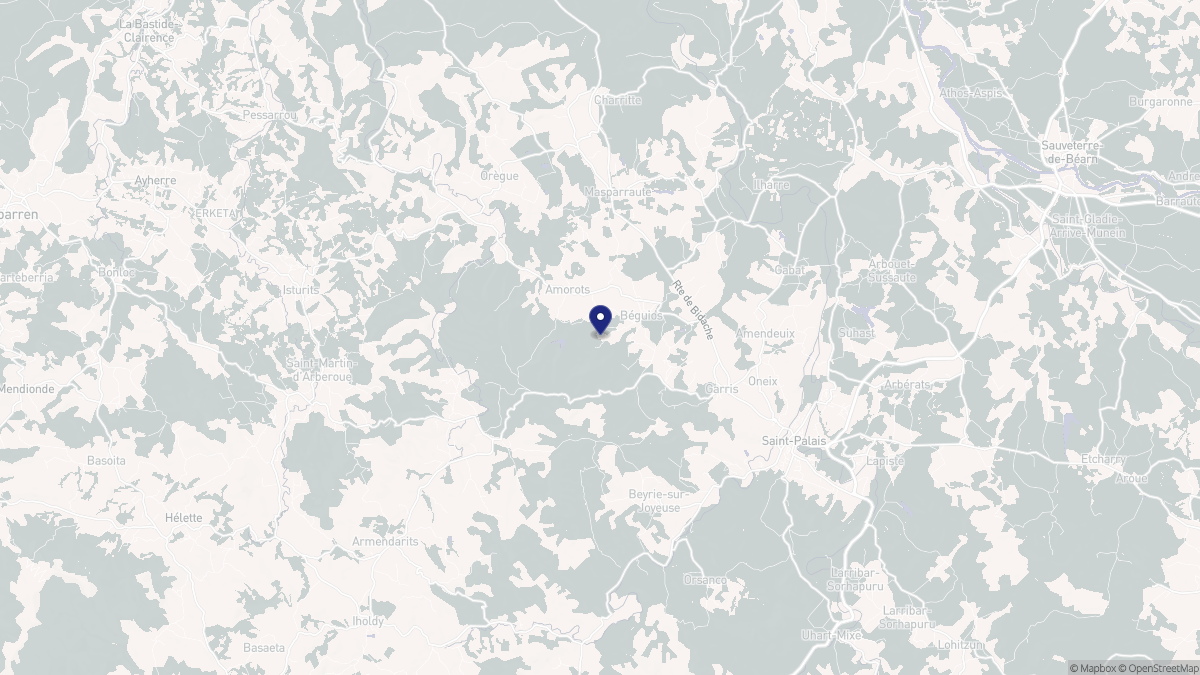 Aperçu cartographique de Béguios, centré sur la commune