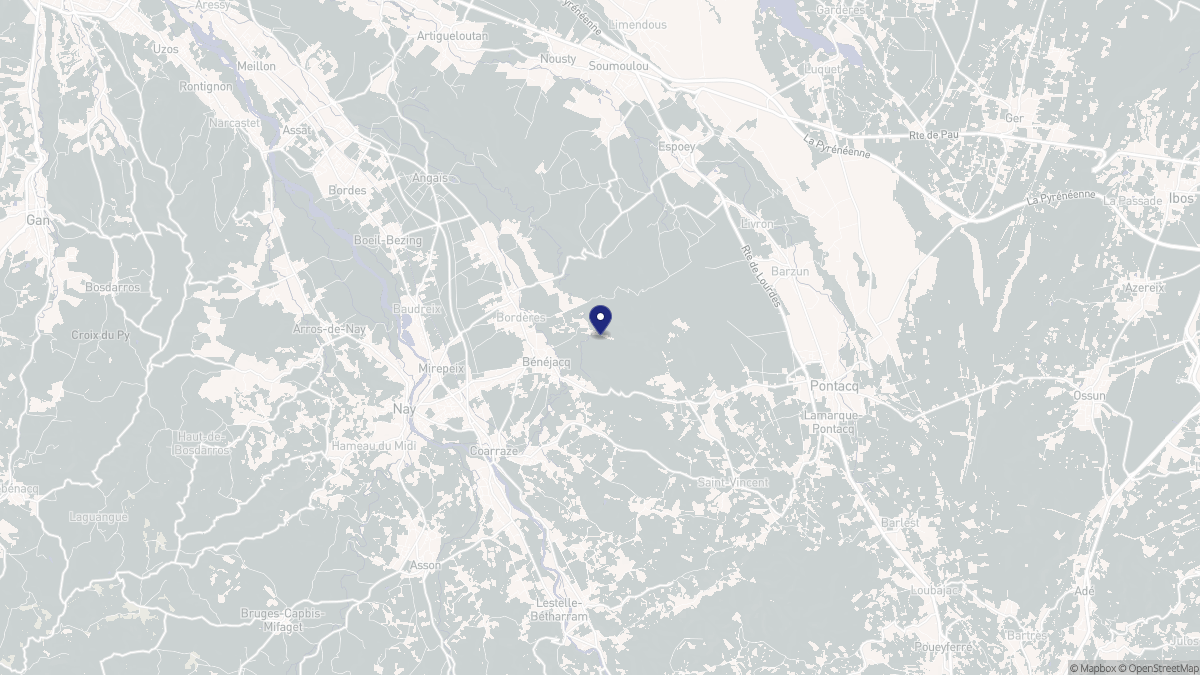Aperçu cartographique de Bénéjacq, centré sur la commune