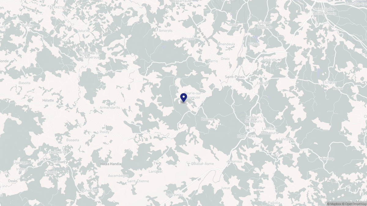 Aperçu cartographique de Beyrie-sur-Joyeuse, centré sur la commune