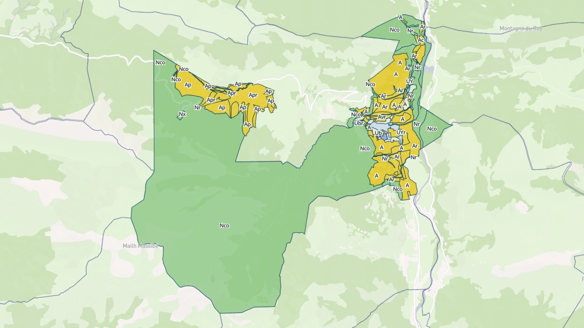Aperçu cartographique de Bielle, centré sur la commune