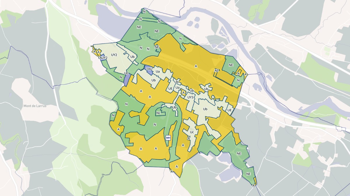 Aperçu cartographique de Biron, centré sur la commune