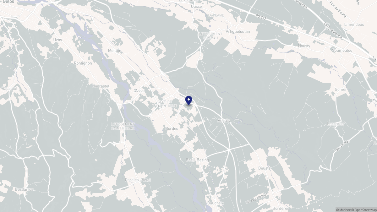 Aperçu cartographique de Bordes, centré sur la commune