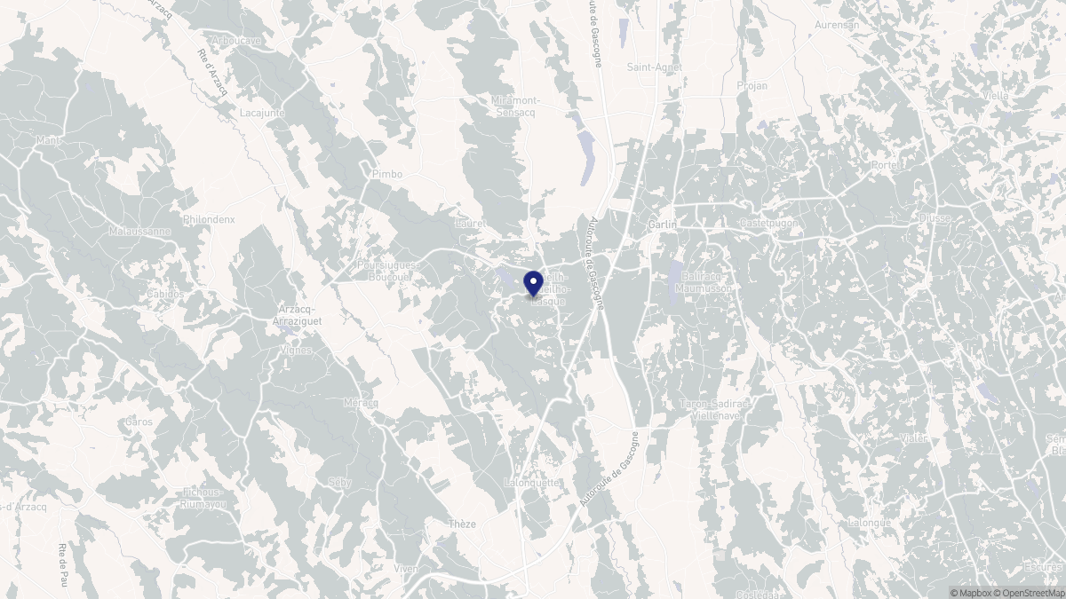 Aperçu cartographique de Boueilh-Boueilho-Lasque, centré sur la commune