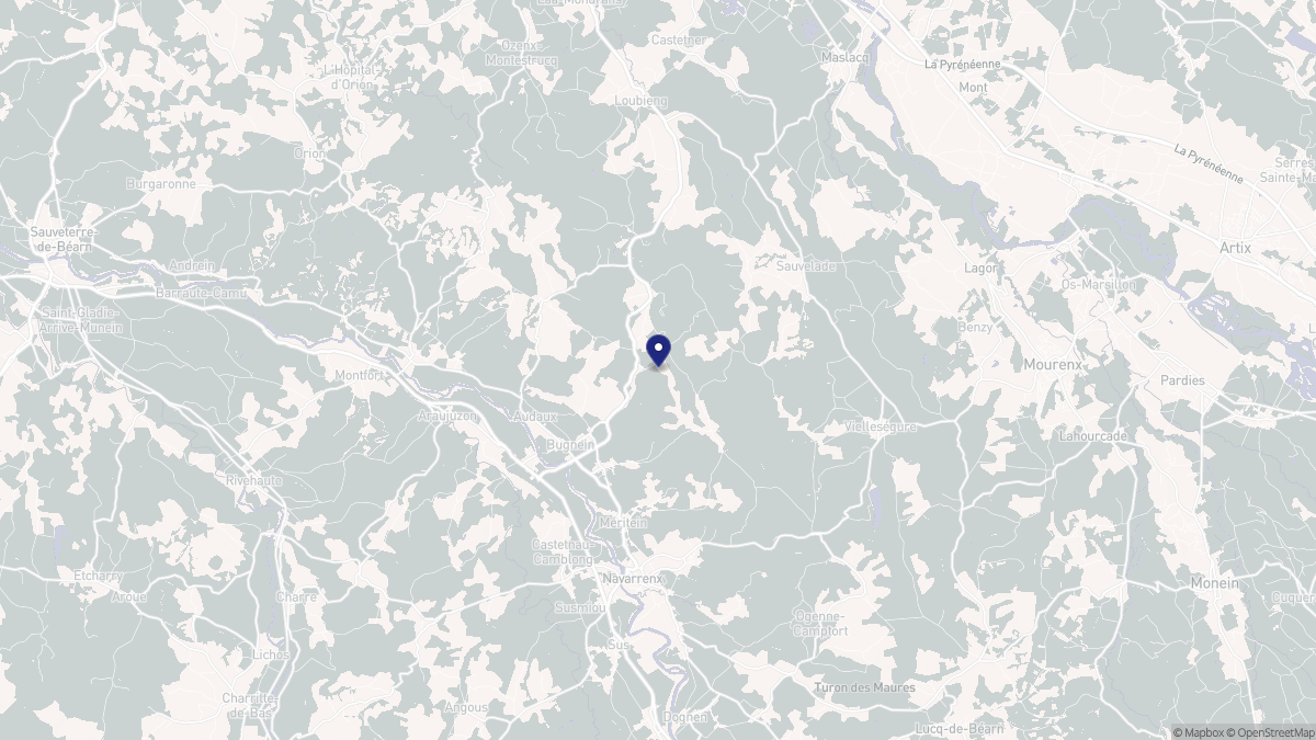 Aperçu cartographique de Bugnein, centré sur la commune
