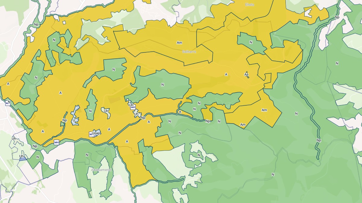 Aperçu cartographique de Bussunarits-Sarrasquette, centré sur la commune
