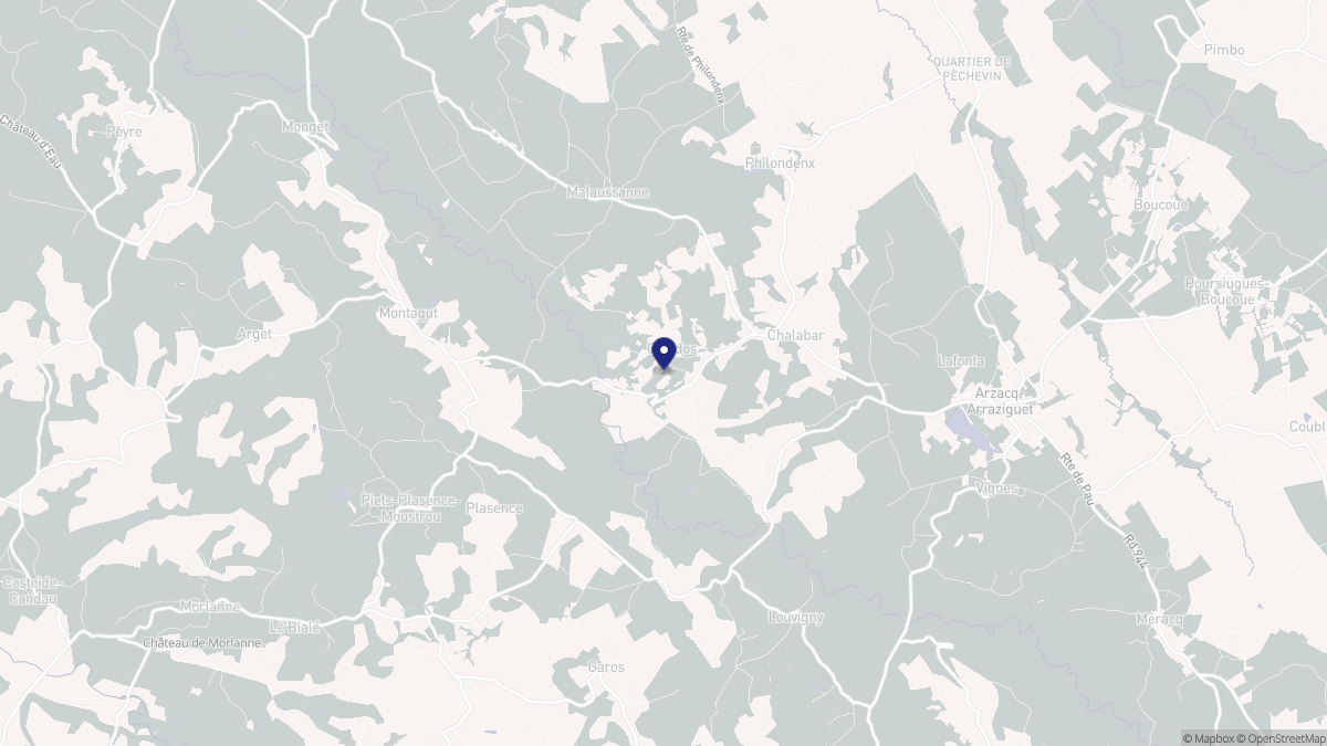 Aperçu cartographique de Cabidos, centré sur la commune