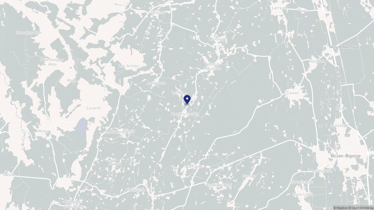 Aperçu cartographique de Castéra-Loubix, centré sur la commune