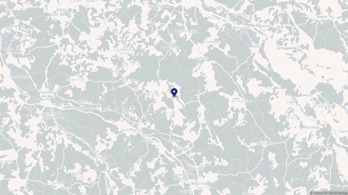 Aperçu cartographique de Castetbon, centré sur la commune