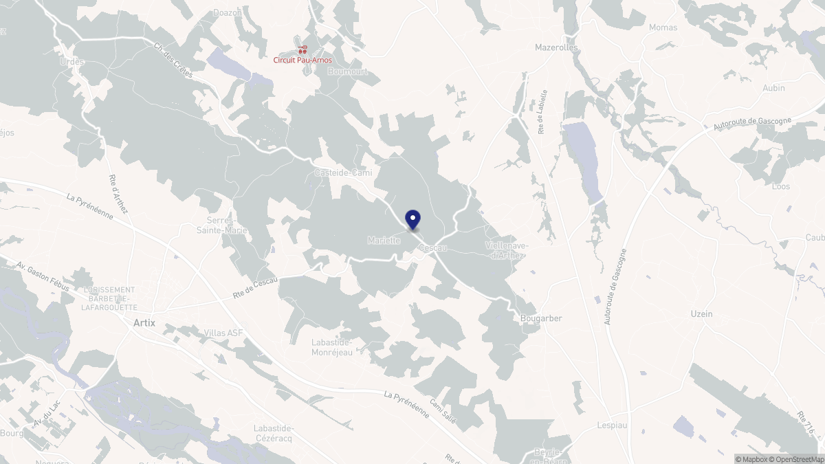 Aperçu cartographique de Cescau, centré sur la commune