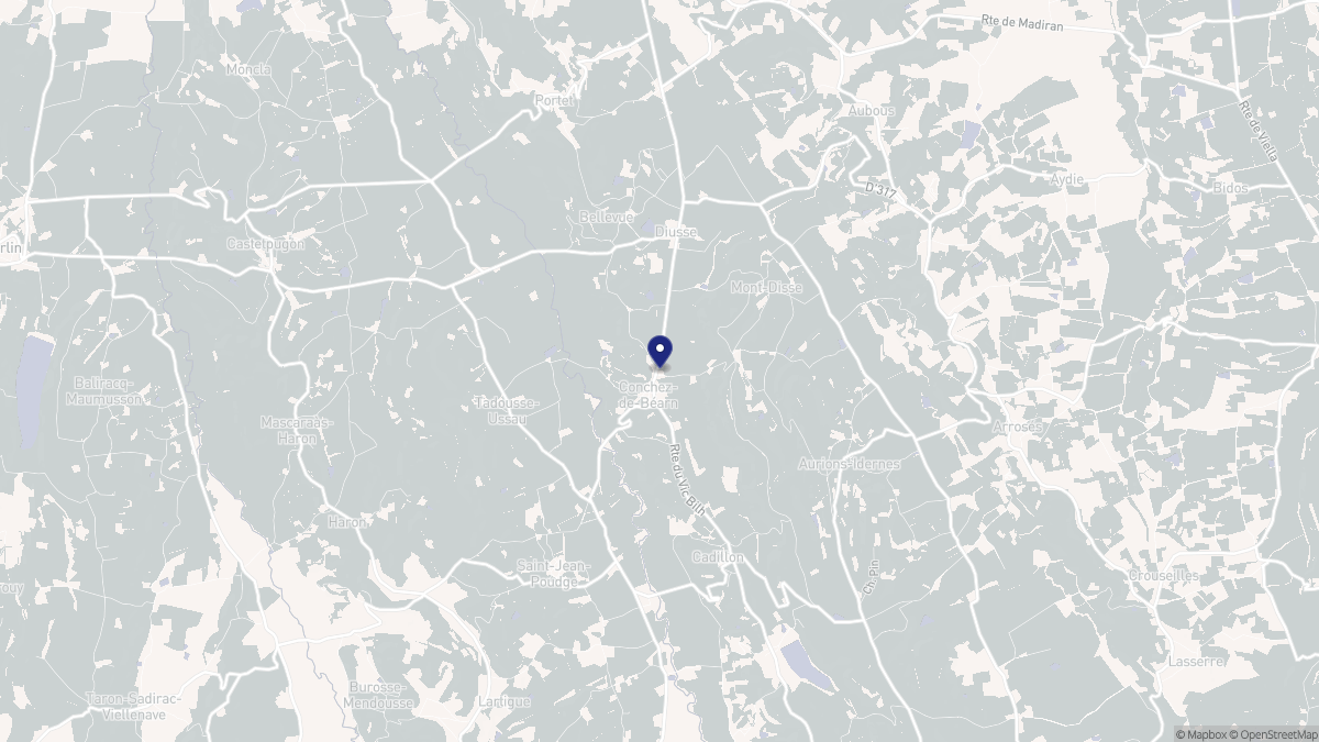 Aperçu cartographique de Conchez-de-Béarn, centré sur la commune