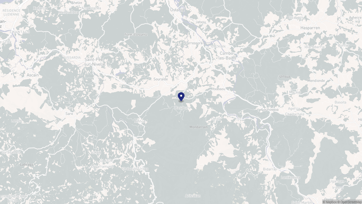 Aperçu cartographique de Espelette, centré sur la commune