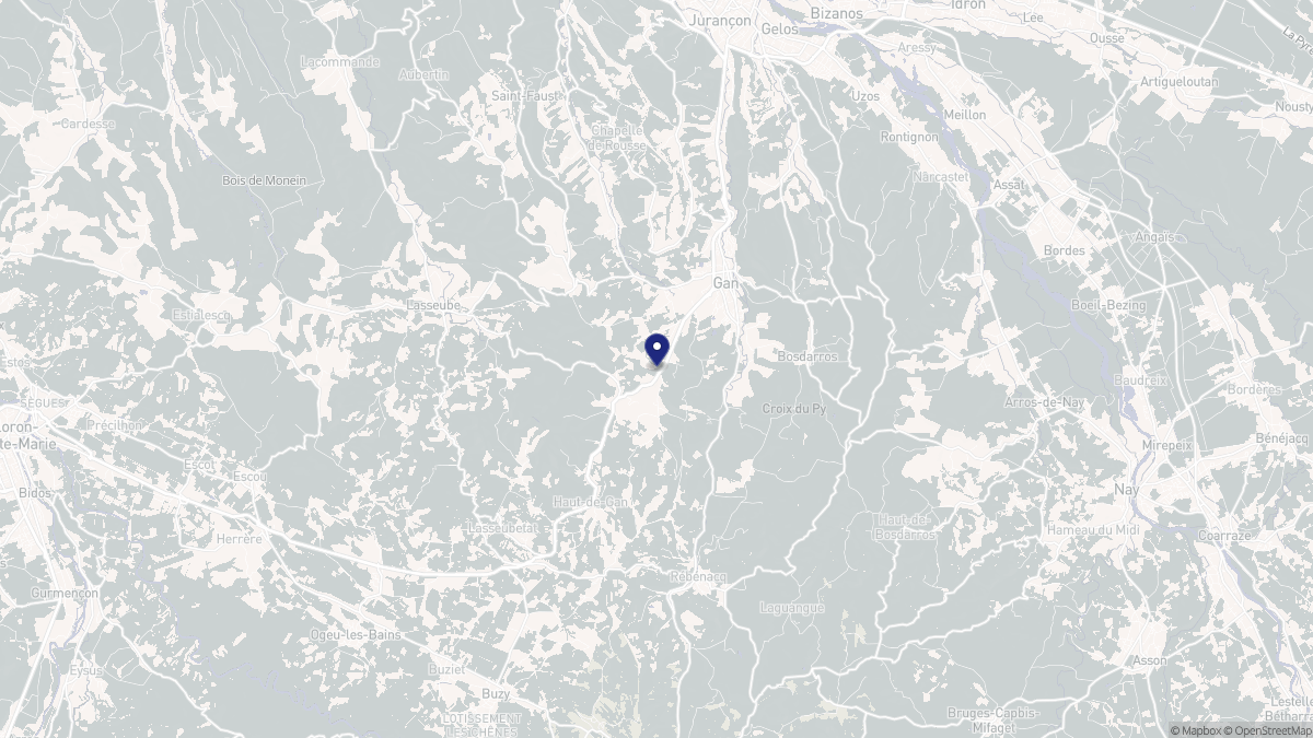 Aperçu cartographique de Gan, centré sur la commune