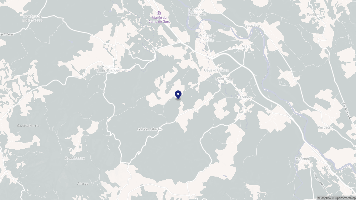 Aperçu cartographique de Geüs-d'Oloron, centré sur la commune