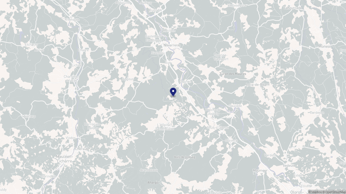 Aperçu cartographique de Gurs, centré sur la commune