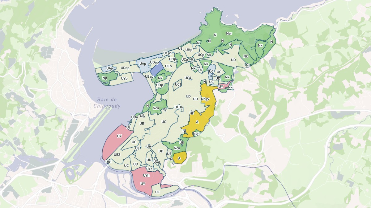 Aperçu cartographique de Hendaye, centré sur la commune