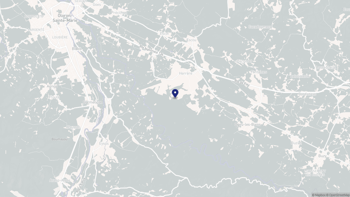 Aperçu cartographique de Herrère, centré sur la commune