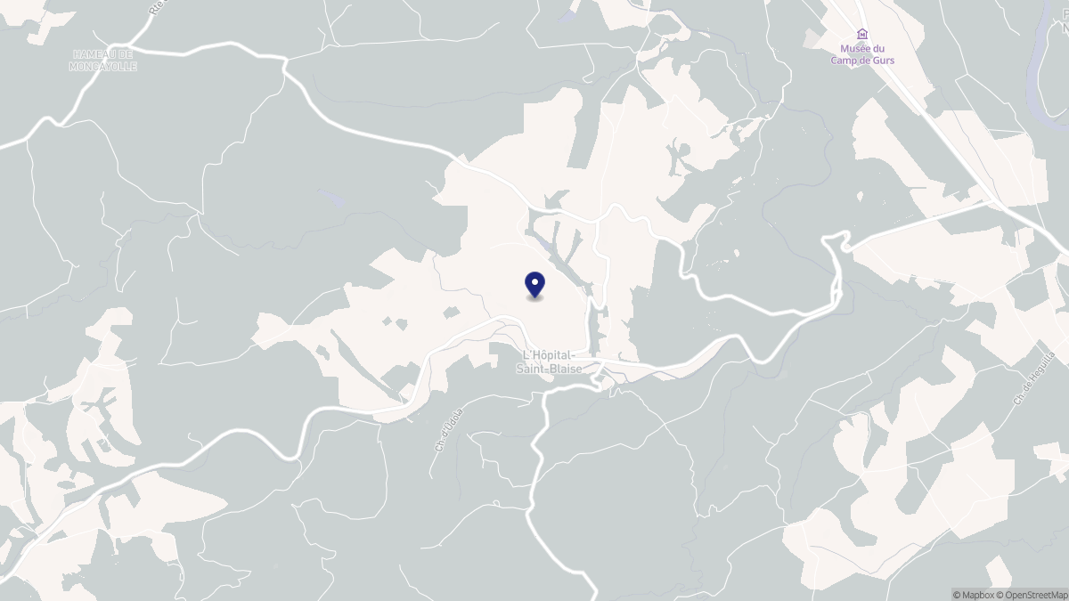 Aperçu cartographique de L'Hôpital-Saint-Blaise, centré sur la commune