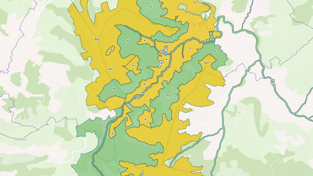 Aperçu cartographique de Ibarrolle, centré sur la commune