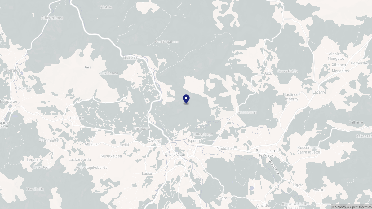 Aperçu cartographique de Ispoure, centré sur la commune