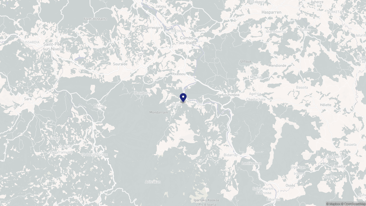 Aperçu cartographique de Itxassou, centré sur la commune
