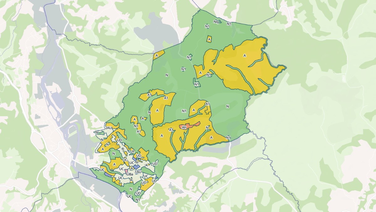 Aperçu cartographique de Jatxou, centré sur la commune