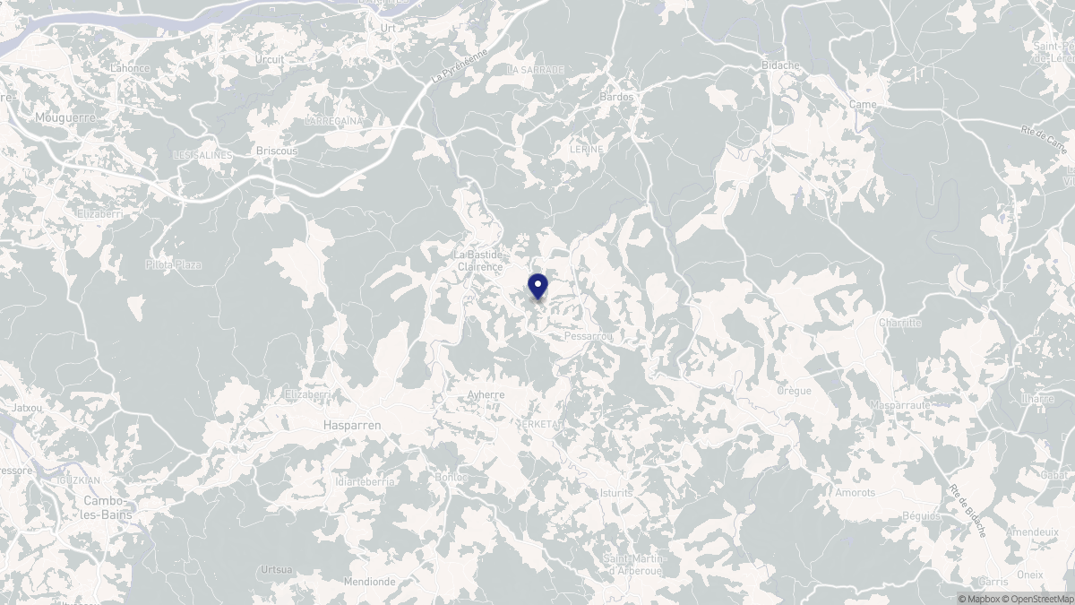 Aperçu cartographique de La Bastide-Clairence, centré sur la commune