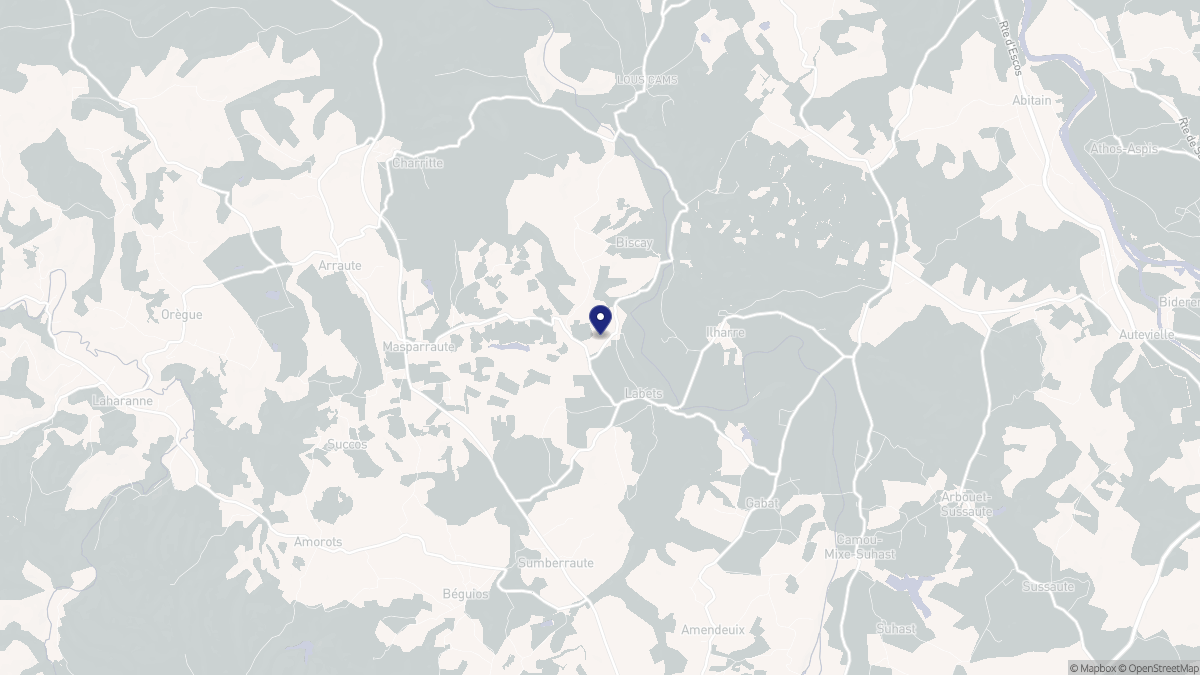 Aperçu cartographique de Labets-Biscay, centré sur la commune