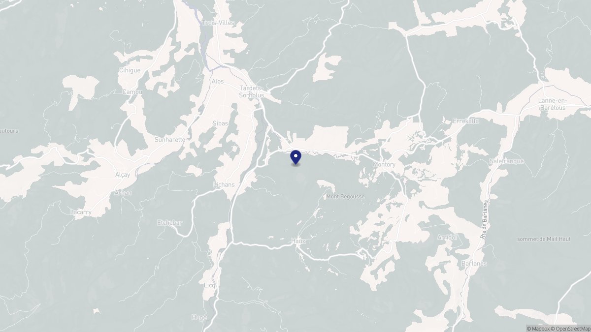 Aperçu cartographique de Laguinge-Restoue, centré sur la commune