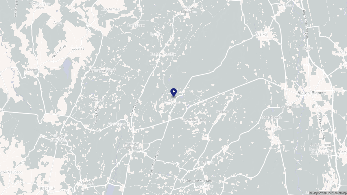 Aperçu cartographique de Lamayou, centré sur la commune