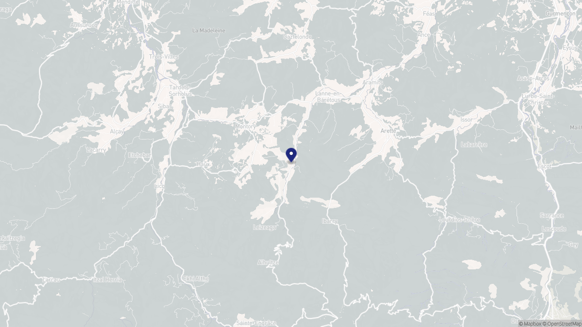 Aperçu cartographique de Lanne-en-Barétous, centré sur la commune