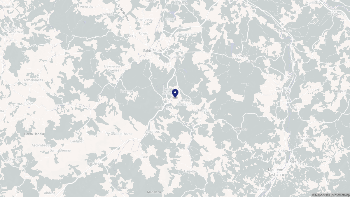 Aperçu cartographique de Larribar-Sorhapuru, centré sur la commune