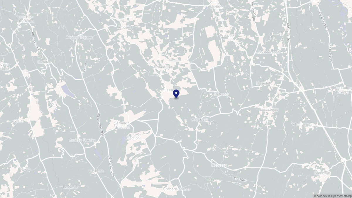 Aperçu cartographique de Lasserre, centré sur la commune