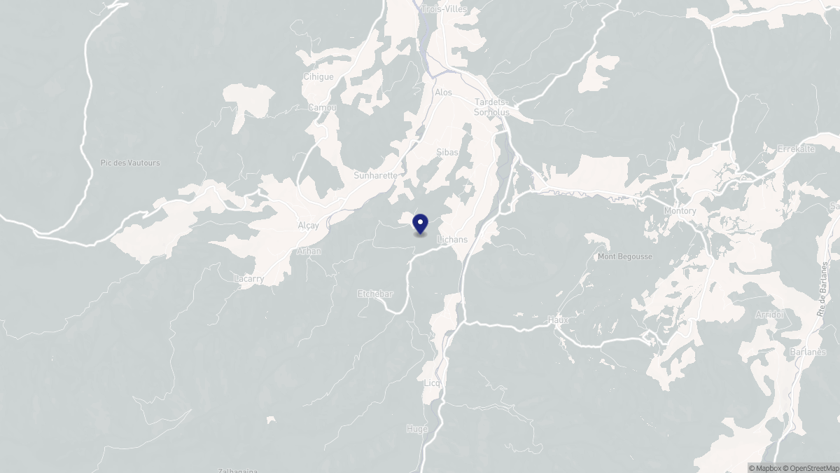 Aperçu cartographique de Lichans-Sunhar, centré sur la commune