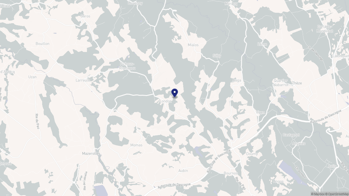 Aperçu cartographique de Lonçon, centré sur la commune