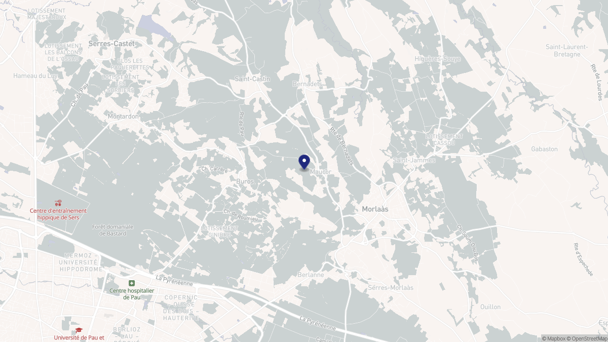 Aperçu cartographique de Maucor, centré sur la commune