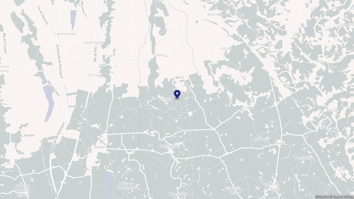 Aperçu cartographique de Moncla, centré sur la commune