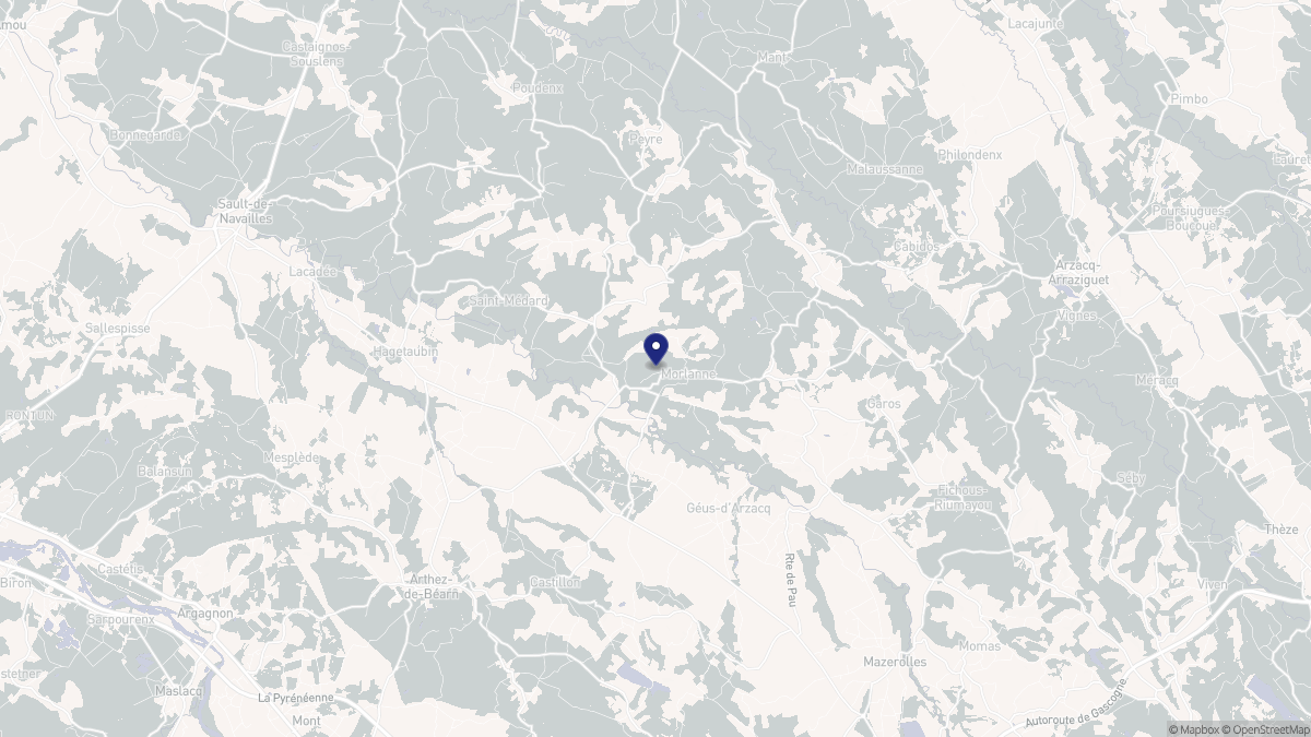 Aperçu cartographique de Morlanne, centré sur la commune