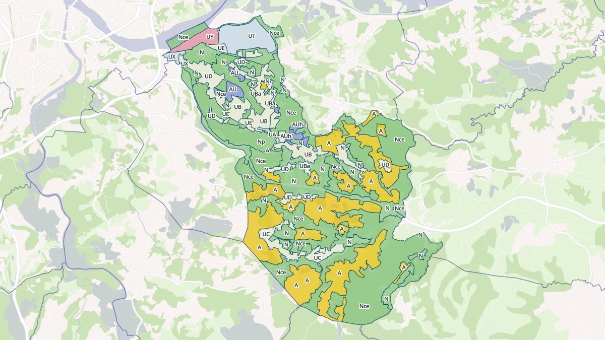 Aperçu cartographique de Mouguerre, centré sur la commune