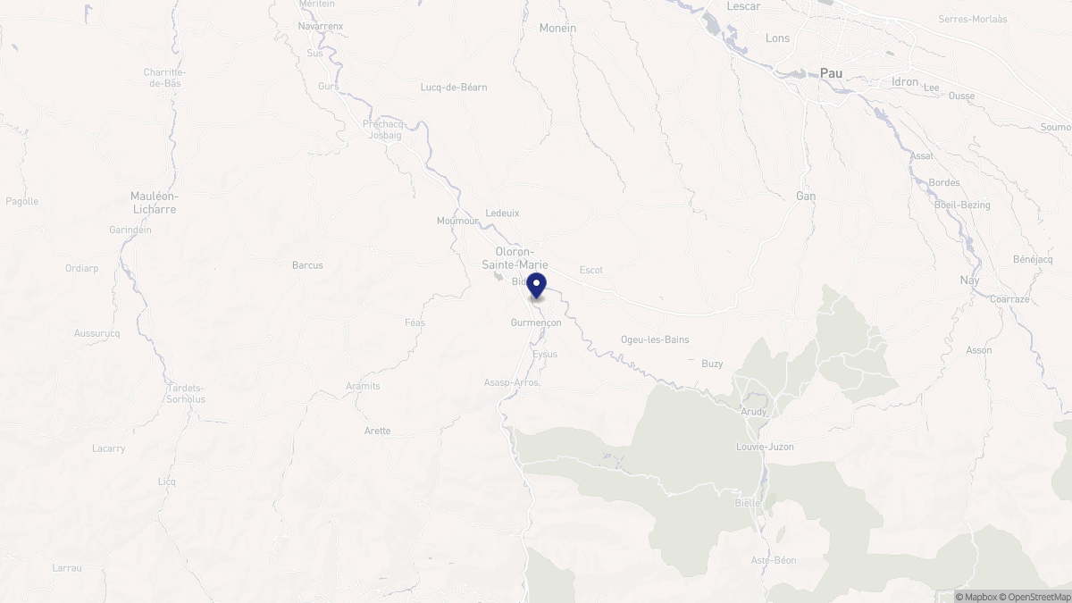 Aperçu cartographique de Oloron-Sainte-Marie, centré sur la commune