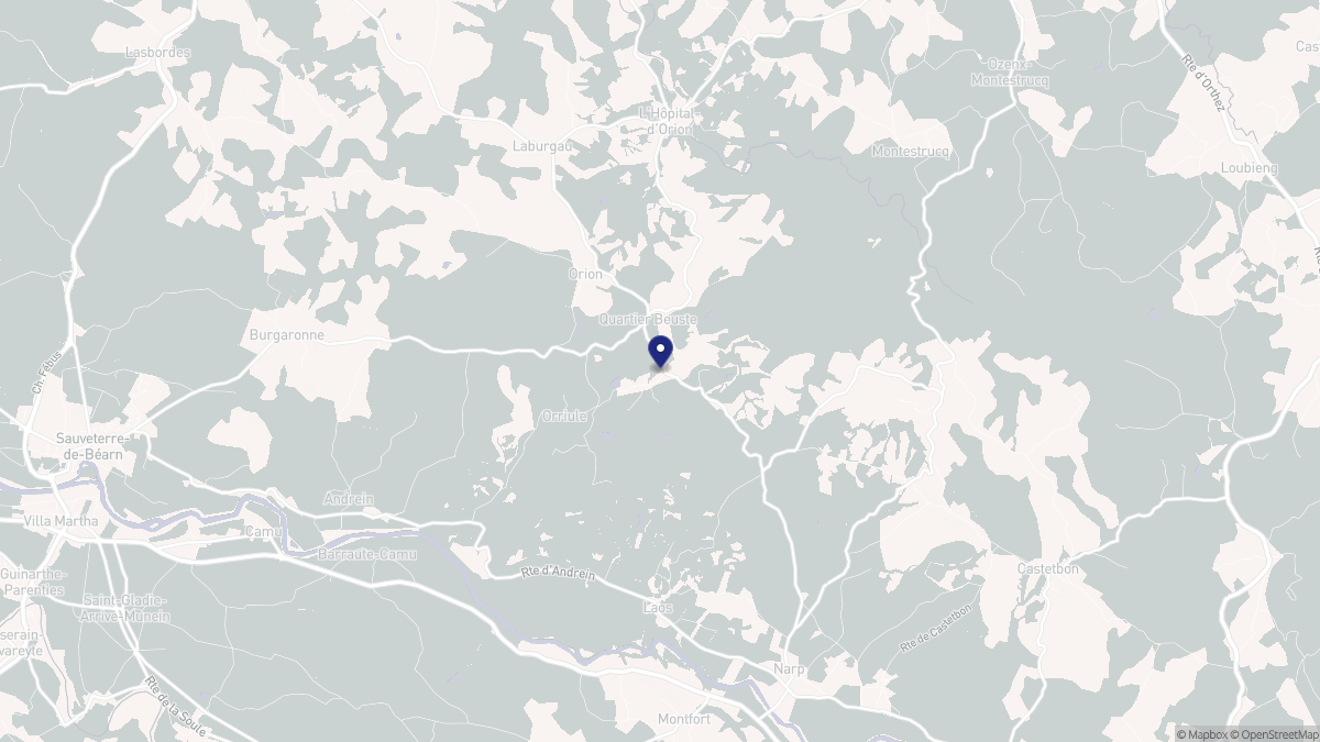 Aperçu cartographique de Orriule, centré sur la commune