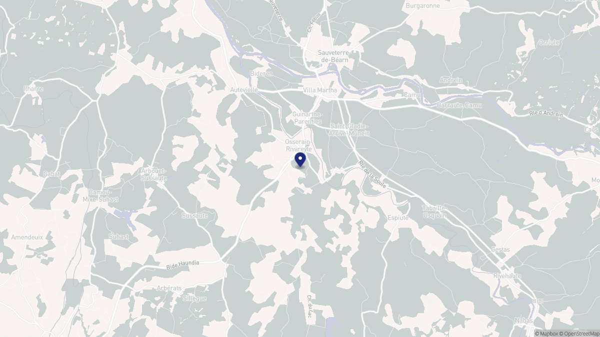 Aperçu cartographique de Osserain-Rivareyte, centré sur la commune