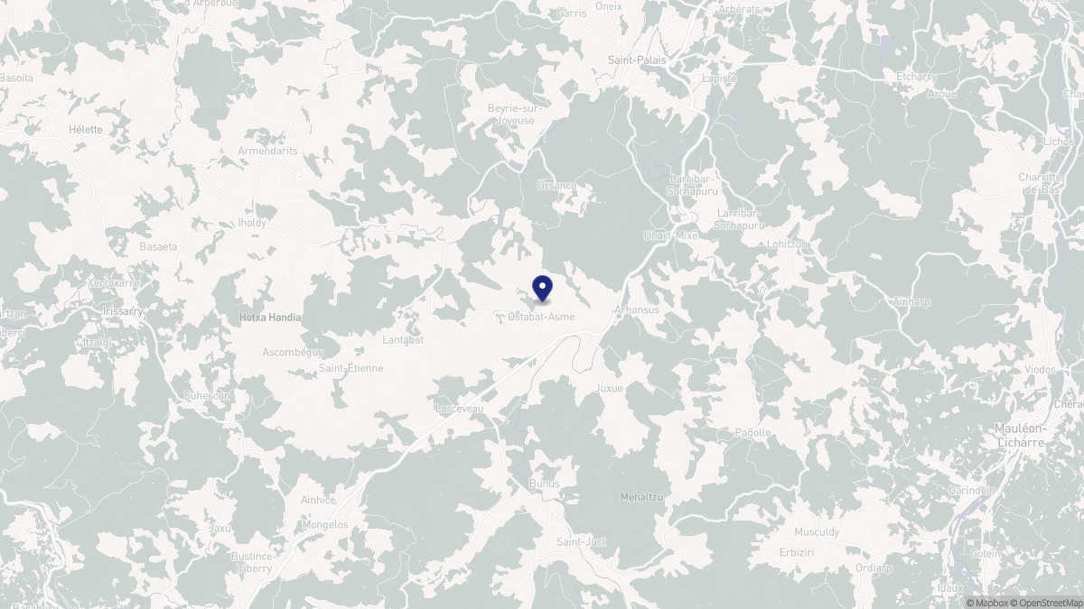 Aperçu cartographique de Ostabat-Asme, centré sur la commune
