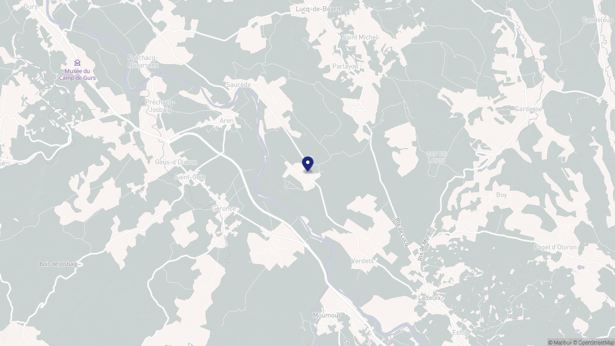 Aperçu cartographique de Poey-d'Oloron, centré sur la commune